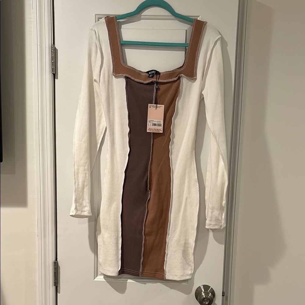 Zara Colorblock Long Sleeve Dress